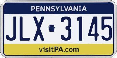 PA license plate JLX3145