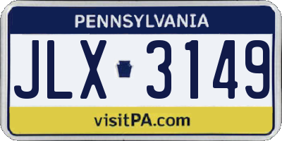PA license plate JLX3149