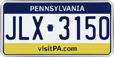PA license plate JLX3150