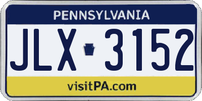 PA license plate JLX3152