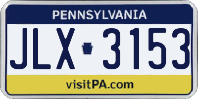 PA license plate JLX3153
