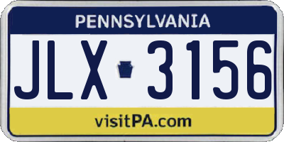 PA license plate JLX3156