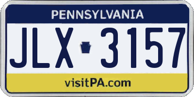 PA license plate JLX3157