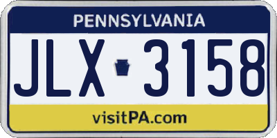 PA license plate JLX3158