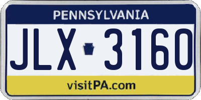 PA license plate JLX3160
