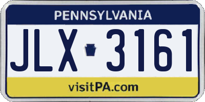 PA license plate JLX3161
