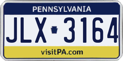 PA license plate JLX3164