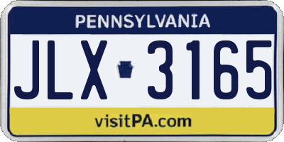 PA license plate JLX3165