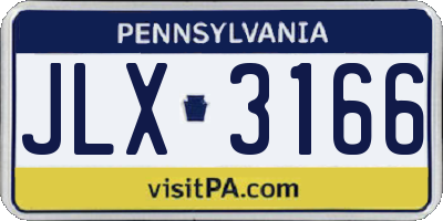 PA license plate JLX3166