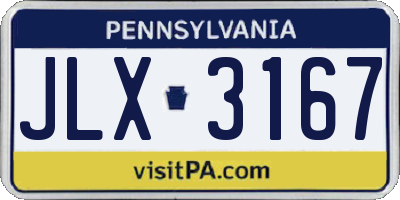 PA license plate JLX3167