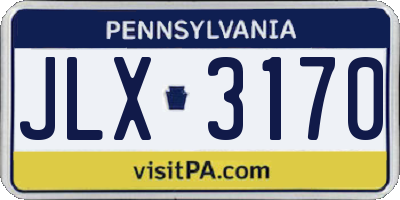 PA license plate JLX3170
