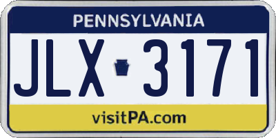 PA license plate JLX3171