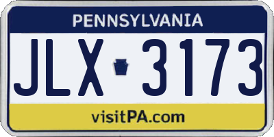 PA license plate JLX3173