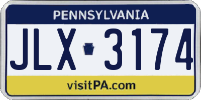 PA license plate JLX3174