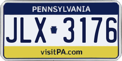 PA license plate JLX3176
