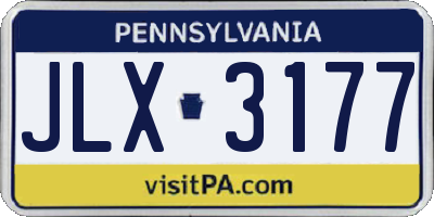 PA license plate JLX3177