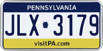 PA license plate JLX3179