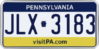 PA license plate JLX3183