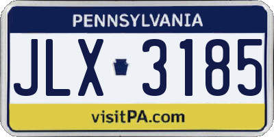 PA license plate JLX3185