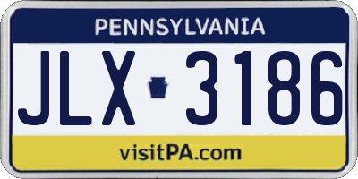 PA license plate JLX3186