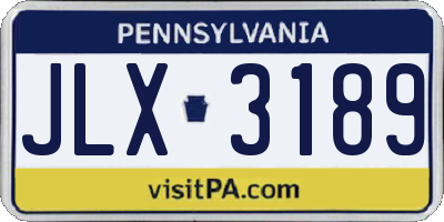 PA license plate JLX3189