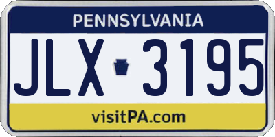 PA license plate JLX3195
