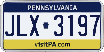 PA license plate JLX3197