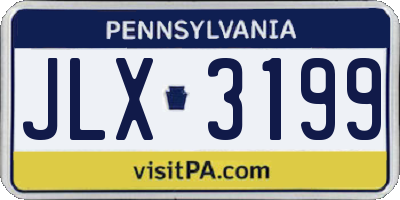 PA license plate JLX3199
