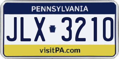 PA license plate JLX3210