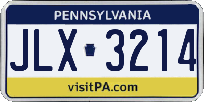 PA license plate JLX3214