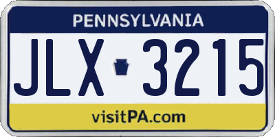 PA license plate JLX3215