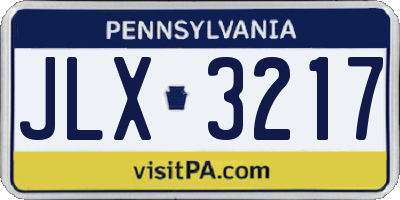 PA license plate JLX3217