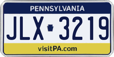 PA license plate JLX3219
