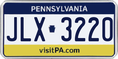PA license plate JLX3220