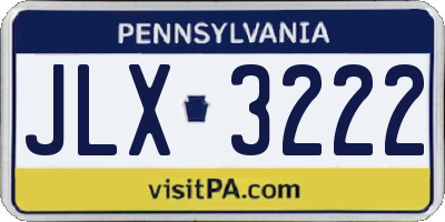 PA license plate JLX3222