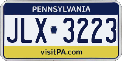 PA license plate JLX3223