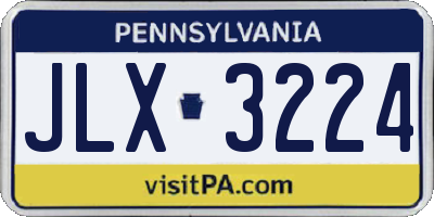 PA license plate JLX3224