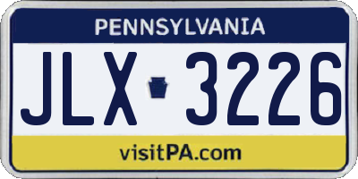 PA license plate JLX3226