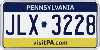 PA license plate JLX3228