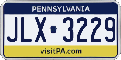 PA license plate JLX3229