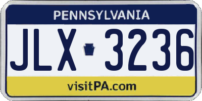 PA license plate JLX3236