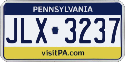 PA license plate JLX3237