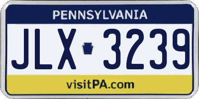 PA license plate JLX3239