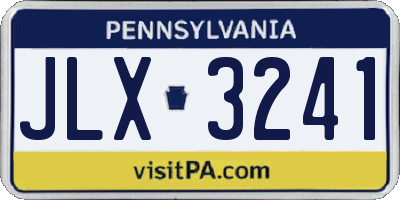 PA license plate JLX3241
