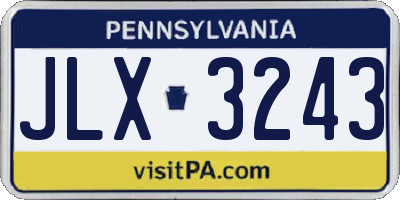 PA license plate JLX3243