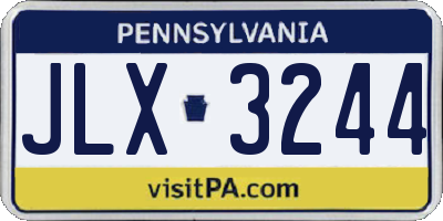 PA license plate JLX3244