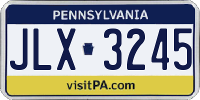 PA license plate JLX3245