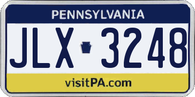 PA license plate JLX3248