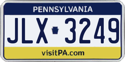 PA license plate JLX3249
