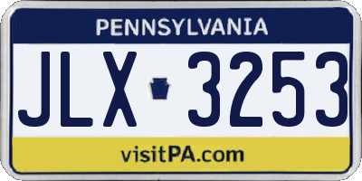 PA license plate JLX3253